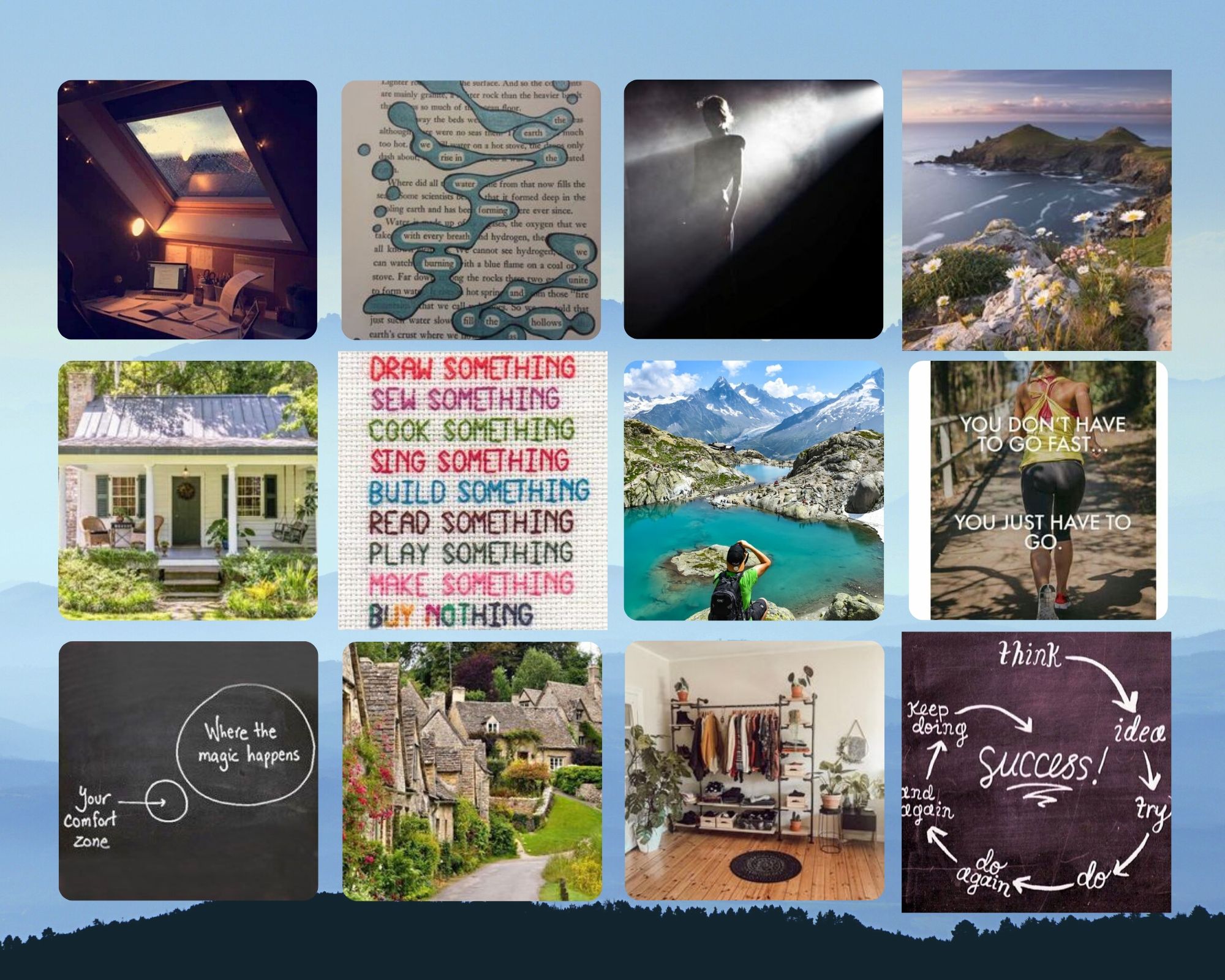 Pastel Fashion Photo Grid Mood Board Photo Collage